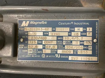 Used MAGNETEK 9-391203-62 Motors (misc) | Surplus Asset Holdings #1205288