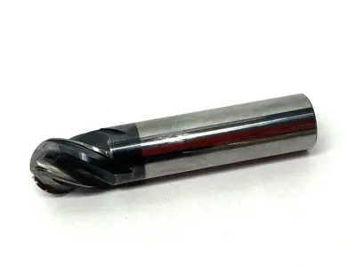 USED ACCUPRO BALL END MILL: 1/2" DIA, 5/8" LOC, 4 FLUTE, SOLID CARBIDE
