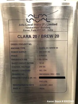 USED ALFA LAVAL LAPX 404SGP-31G/CG
