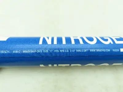 Brady 4100-C Blue Pipe Marker Nitrogen 2-1/2" to 3-3/8"  Lot of 10