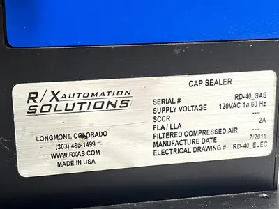 Used R/X Automation Solutions RD-40 Cappers Tamper Evident - Induction Sealers Michigan US | Maverick Industrial Sales #1454036