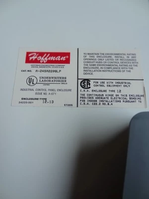 USED HOFFMAN A24A2208LP