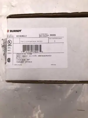 Burndy K11A36U-2 Universal Terminal 3/8″ Wire Lug 600 kcml NIB