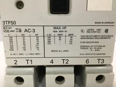 USED SIEMENS 3TF50