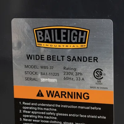 New | in-Stock BAILEIGH WBS-37H Wide Belt Sanders Florida US | Sierra Victor Machinery #1309826