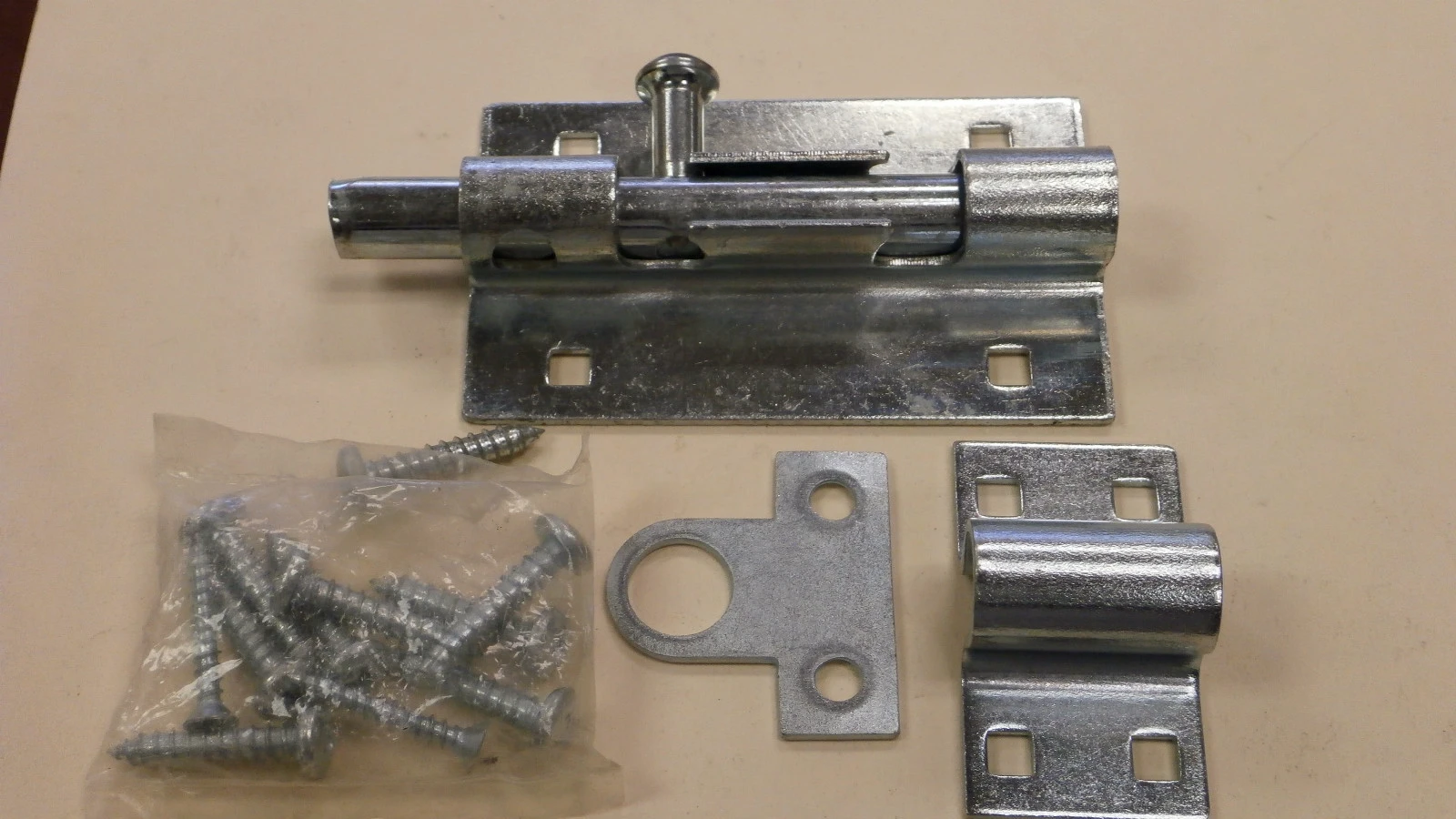New 4 1/2" Unused Silver Tone Sliding Door Latch Barrel Bolt