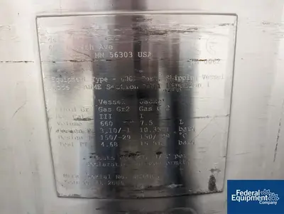 USED DCI 600 Liter DCI Reactor, Hastelloy C22, 45/150#