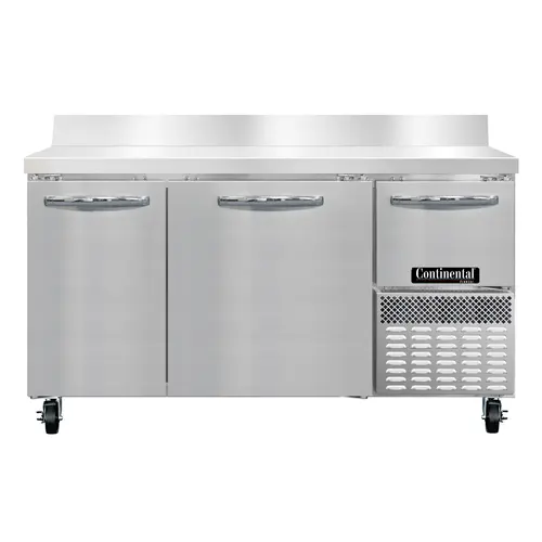 Continental FA60NBS 60" W Worktop Freezer W/ (3) Sections & (3) Doors, 115v