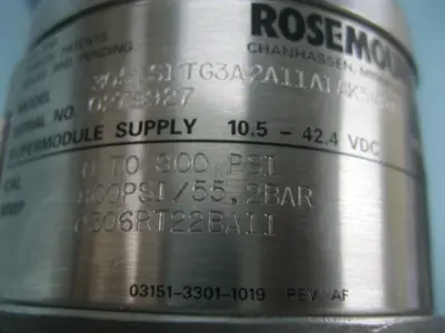 USED Rosemount 3051 S1 TG 3A2A11A1AK5M5T1