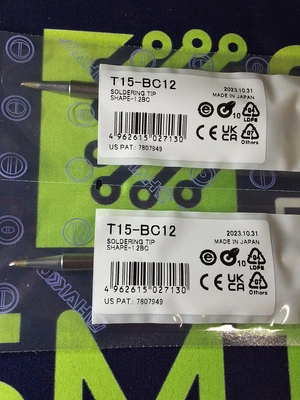 HAKKO T15-BC12 SOLDERING TIP; BEVEL 1.2 x 15mm - BRAND NEW