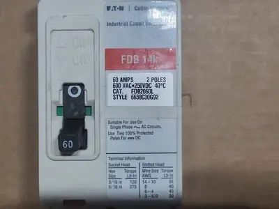 Used EATON CUTLER-HAMMER FDB2060L Switchgears British Columbia CA | Lenmark #1433523