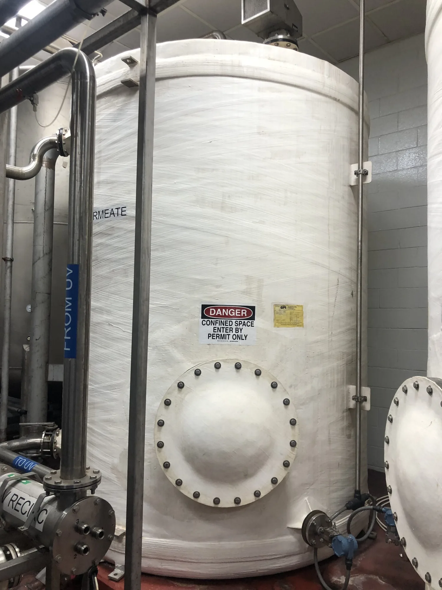 Used 2003 GE OSMONICS 3950 GALLON Water Tanks South Carolina US | Beverage Industries #1359640