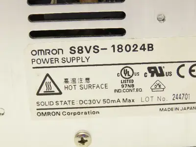 Omron S8VS-18024B Switch Mode Power Supply In 100-240VAC Out 24VDC 7.5A