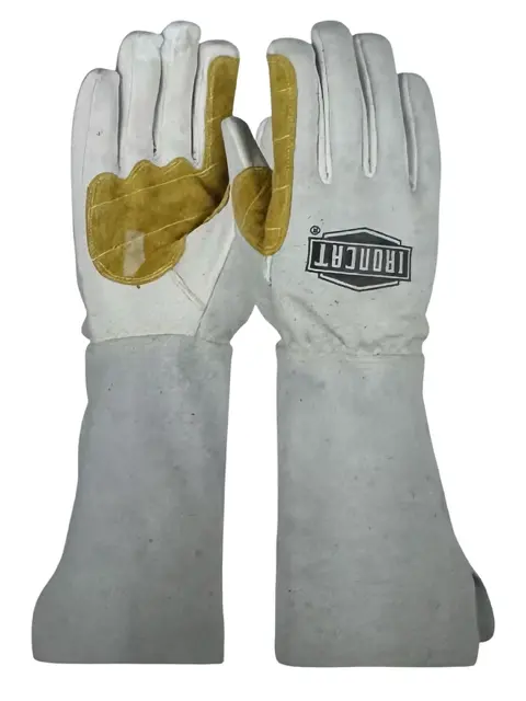 Ironcat Cowhide MIG Welding Gloves 8" Long Cuff Size Large