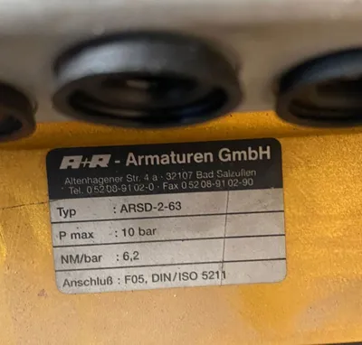 Used A+R Armaturen GmbH ARSD-2-63 Valves/Fittings PL | Perry Equipment #131718
