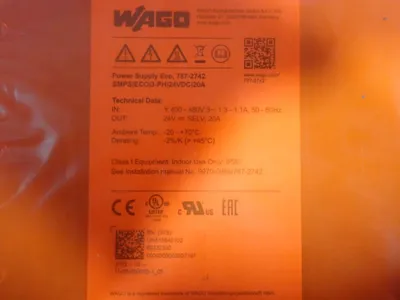 New | in-Stock WAGO 7872742 PLC Power Supplies | HGR 24 #797751