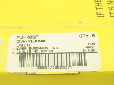 Cooper Bussman LPJ-70SP Fuses 70A 600VAC Dual Element Time Delay Lot of 5