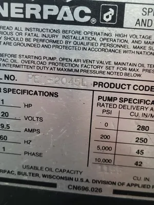 ENERPAC PEM-2045L Tooling & Accessories, Hyrdaulic Pump | Machinery Central (10)