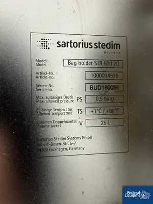 USED Sartorius Sartorius Stedim 500L Single-Use Bioreactor