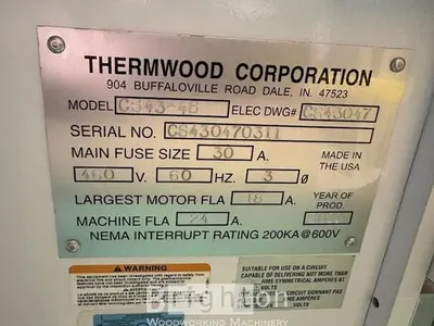 USED 2011 THERMWOOD CS43 USED 4 X8 FAT TABLE, NESTING CNC MACHINE