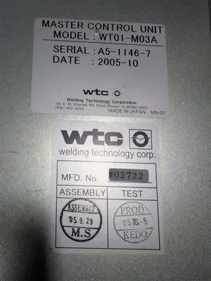 WTC WT01-M03A Spot Welder Master Control Unit V1.00 Used