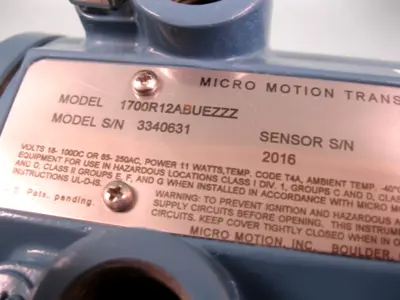 USED Micro Motion 1700 R12 AB UEZZZ