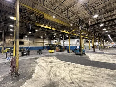 3 TON X 14' WIDE X 130' LONG MPH / BUDGIT OVERHEAD FREE STANDING CRANE SYSTEM: STOCK #20675