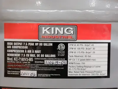 NEW 2021 KING CANADA KC-7180V3-MS