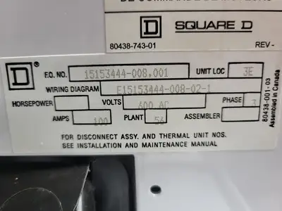USED SQUARE D MODEL 6