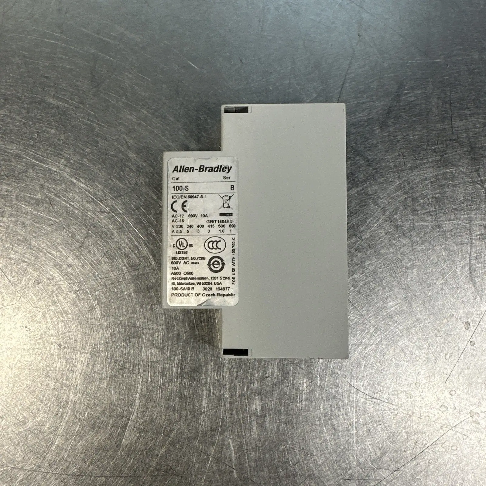 ALLEN BRADLEY 100-S SERIES B AUXILIARY CONTACT BLOCK (BIN-1.4.5)