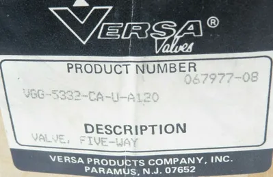 NEW VERSA VALVES VGG-5332-CA-U-A120 FIVE WAY VALVE VGG5332CAUA120