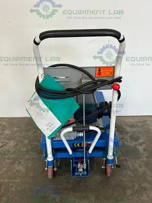 USED LEESON A6C17EB20M METERING PERISTALTIC PUMP W/ ADJUSTABLE ROLLING CART 115/230V