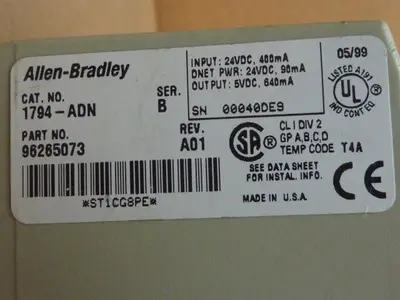 USED ALLEN BRADLEY 1794-ADN SER B