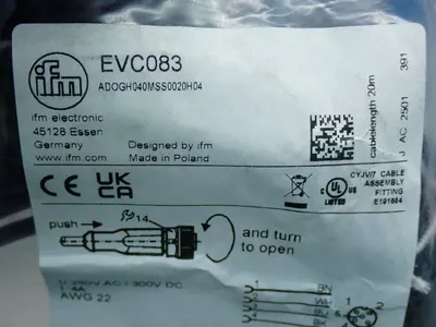 New | in-Stock IFM EVC083 Cable & Wire Ohio US | HGR 24 #1094896