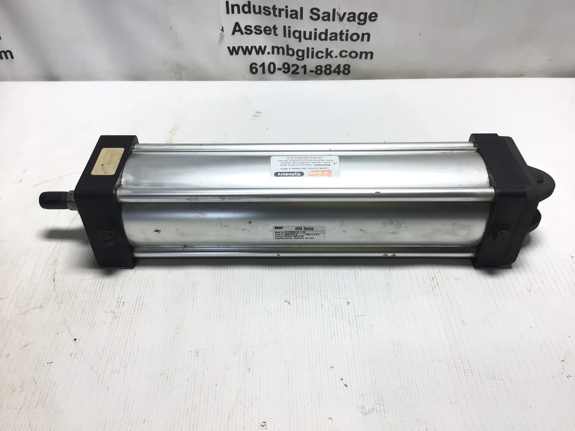 Schrader Bellows 04.00 BB4MSU14A Air/Pneumatic Cylinder 4″ Bore 250PSI Air Press