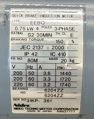 NEW Nidec EEBQ QBFD-M008