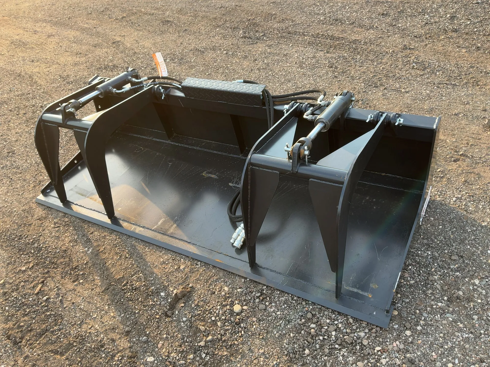 New JCT 84” Grapple Bucket Skid Steer Attachment, Universal Quick Attach, two hydraulic grapple arms...