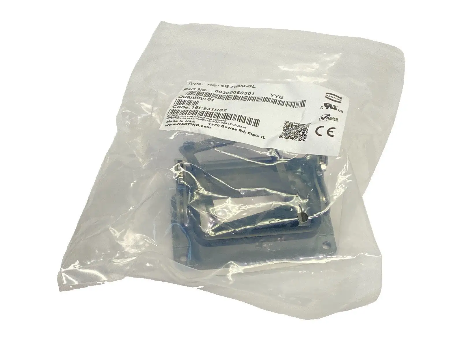 New | in-Stock HARTING Bulkhead Mounted Housing Han 6B-HBM-SL Connector Accessories Michigan US | Maverick Industrial Sales #1487707