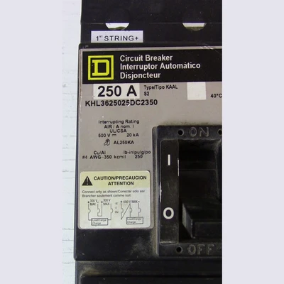 Square D 3 Pole 250 Amp KHL Breaker