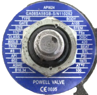 NEW POWELL VALVE GA08SA58GB GATE VALVE SOCKET VALVE 1-1/2"-800