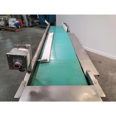 Used 20" Wide X 8' Long Stainless Steel Slider Bed Flat Belt Conveyor