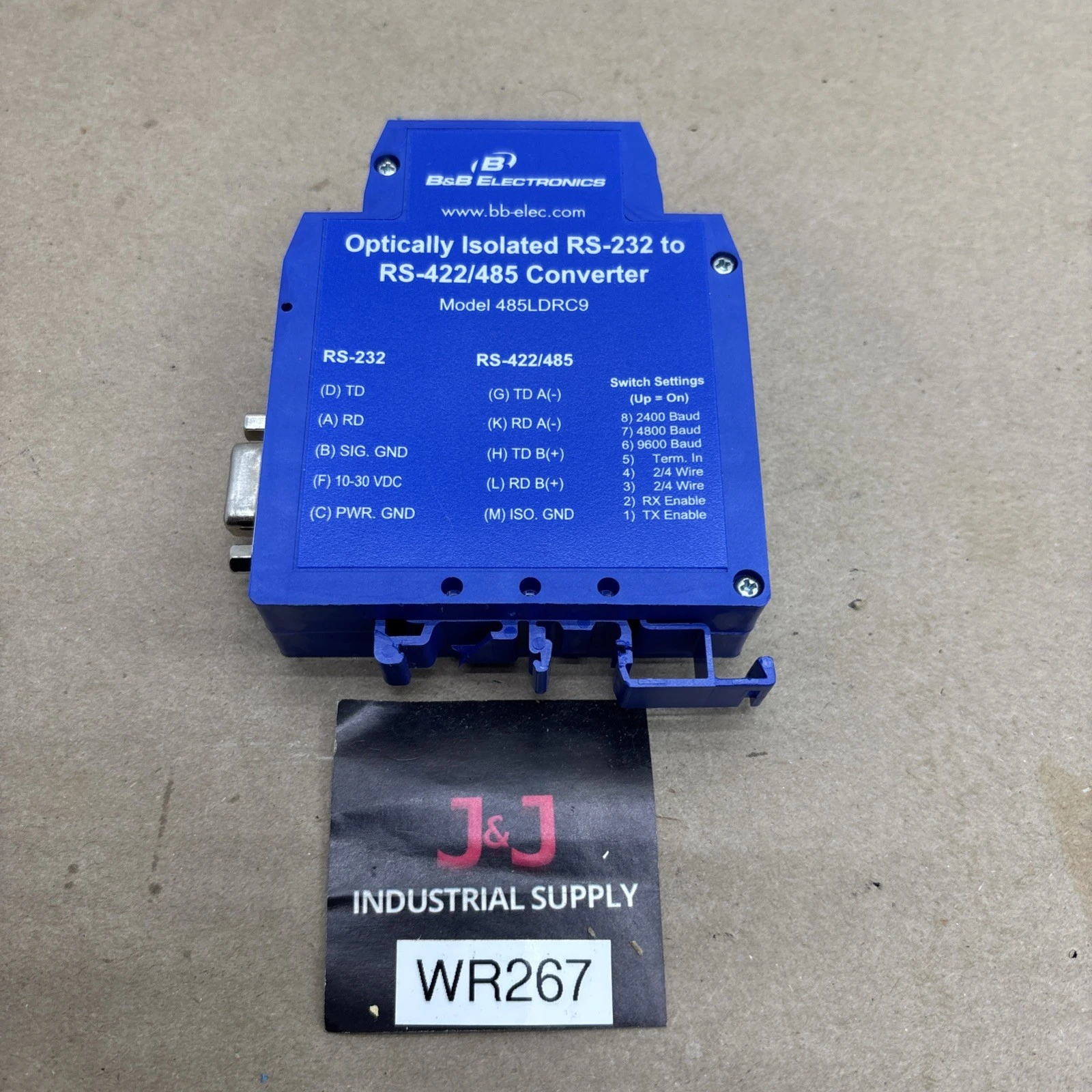 USED B&B ELECTRONICS RS-232 TO RS 422/485 CONVERTER