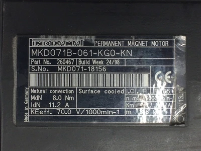 USED INDRAMAT MKD071B-061-KGO-KN-PERMANENT MAGNET MOTOR