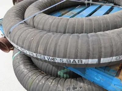 Jason 4470 Dry Bulk Material Suction Hose 5" ID x 24' Gum Rubber 75 PSI
