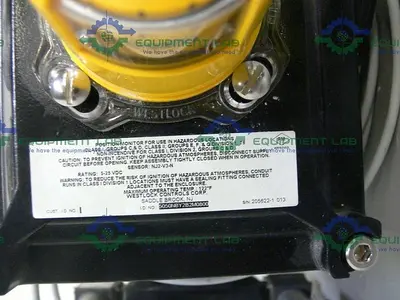 USED FLOWSERVE SERIES 39 120PSI PNEUMATIC ACTUATOR + POSITION MONITOR & 4" BALL VALVE