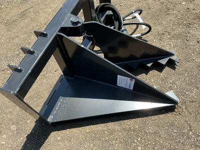 New JCT Tree / Post Puller Skid Steer Attachment, Universal Quick Attach, Has Hydraulic Hoses with Q...
