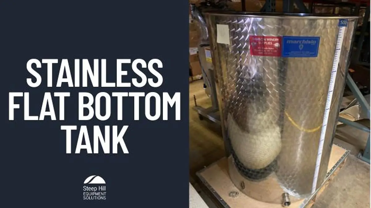 Marchisio 500L Stainless Flat Bottom Tank