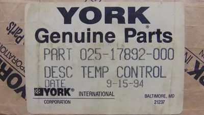 York 025-17892-000 Temperature Control New NIB