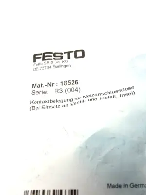 NTSD-GD-13,5,18526 | Festo NTSD-GD-13,5 Power Supply Socket Straight 4-Pin 18526 - New