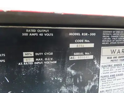 Lincoln 8794 R3R-500 Dc Arc Welder Welding Power Source 500 Amp 230/460 V Tested